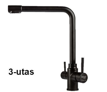 Konyhai csaptelep víztisztítóhoz, 3-utas, Modern dizájn, HAJLÍTOTT, MATT FEKETE, EW Konyhai csaptelep víztisztítóhoz, 3-utas, Modern dizájn, HAJLÍTOTT, MATT FEKETE, EW