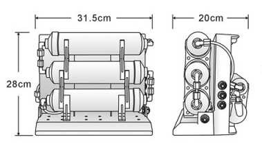 PurePro M500 RO v�ztiszt�t�  m�retei